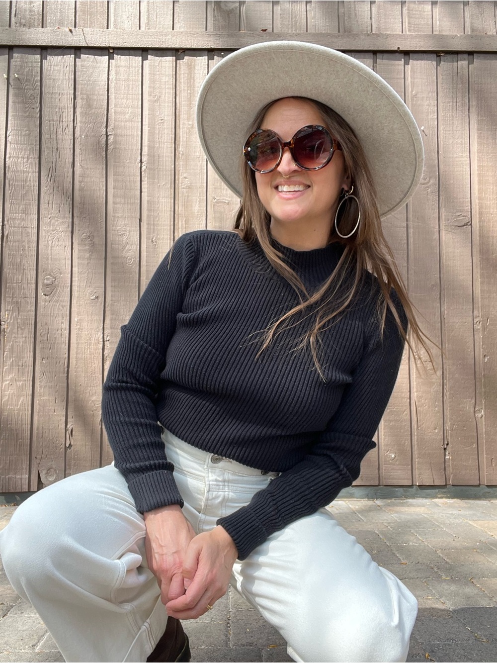 Prana Women's Black Ribbed Turtleneck Sweater